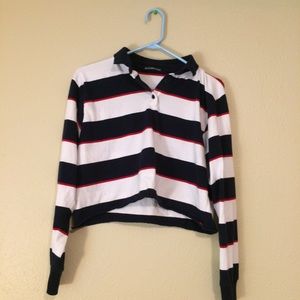 Cropped striped Collared shirt